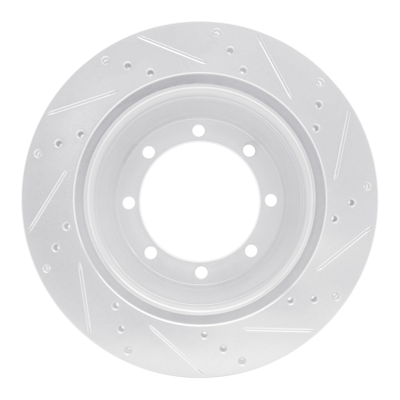 Ford E-350 Super Duty Brake Rotor (1) - Rear Left - R1 Concepts - Drilled & Slotted - Silver - `99-`07